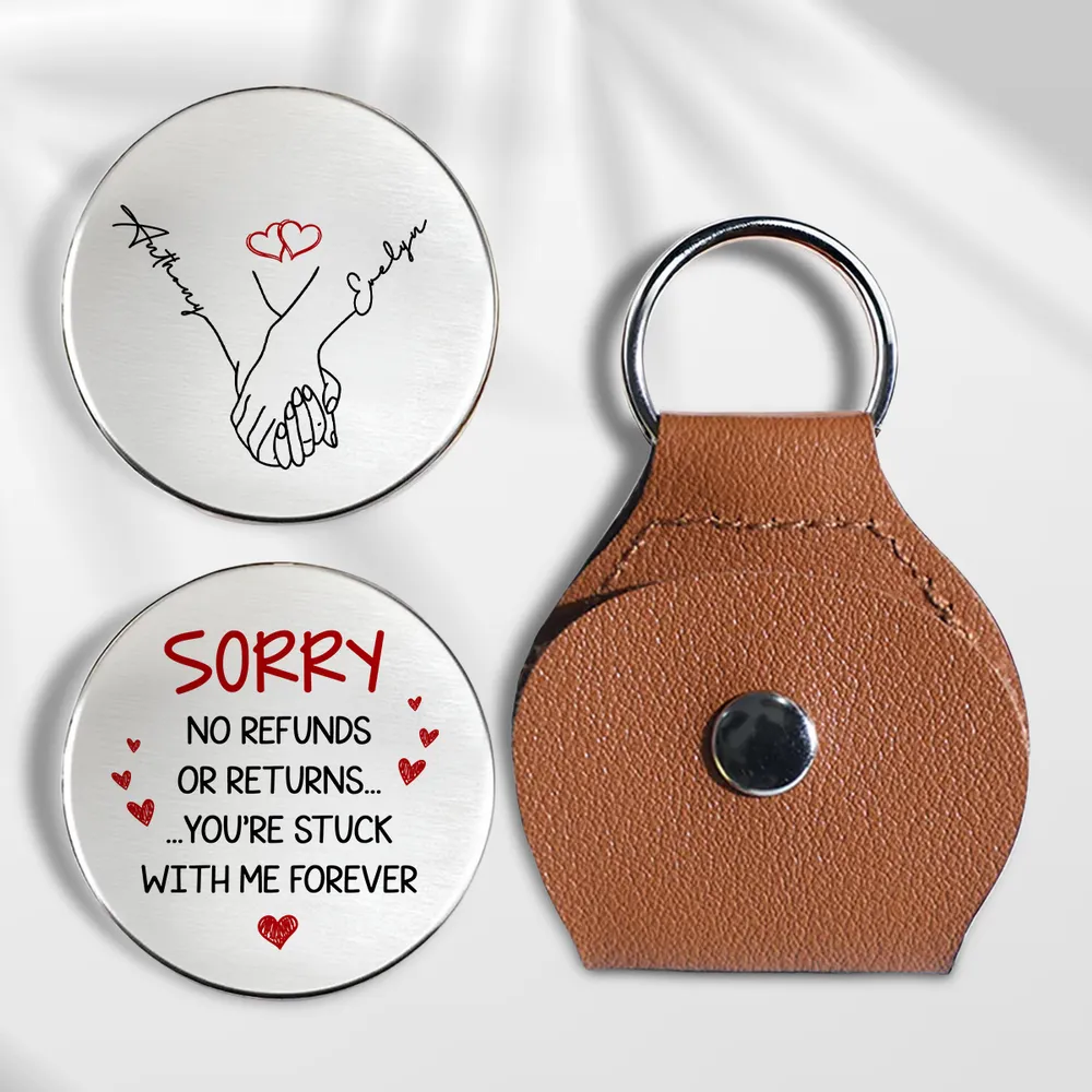 Personalized Pocket Hug Coin with Holding Hands & Heart - Unique Romantic Gift for Couple, Easy Everyday Carry - Image 2