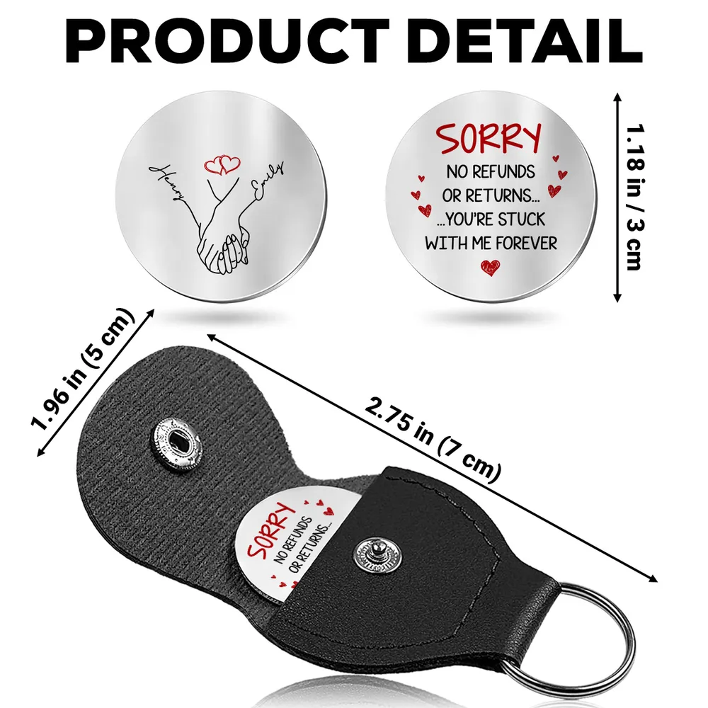 Personalized Pocket Hug Coin with Holding Hands & Heart - Unique Romantic Gift for Couple, Easy Everyday Carry - Image 4
