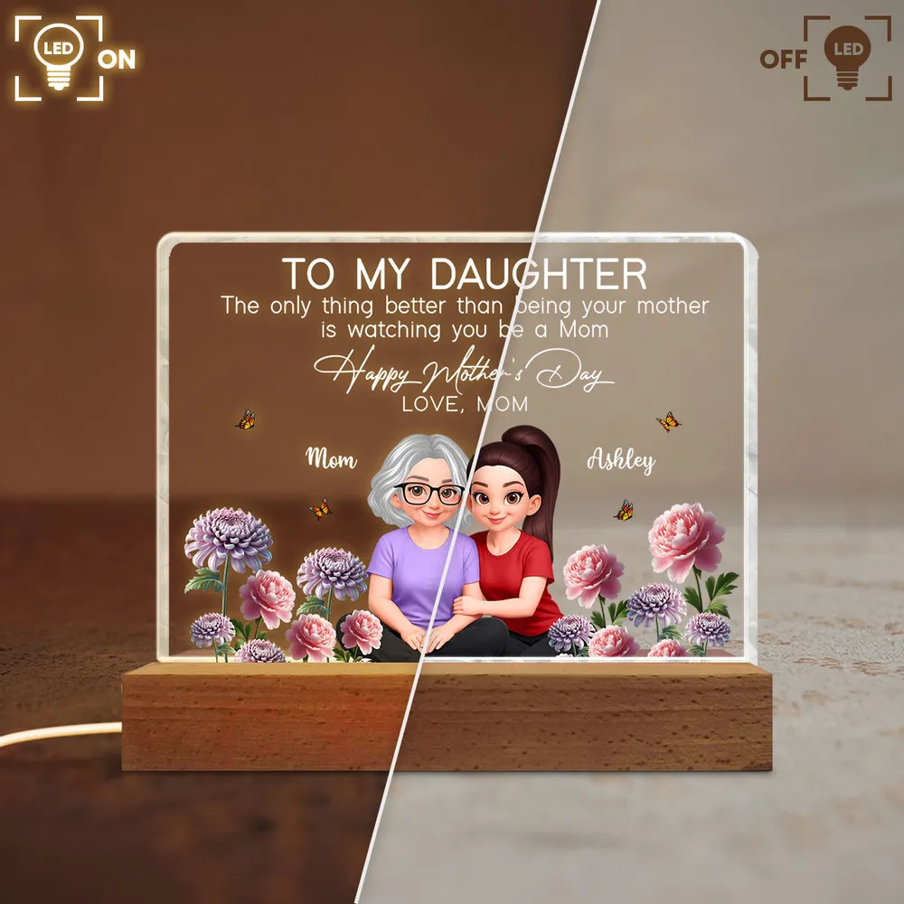 Personalized Block LED Light Plaque, To My Daughter Mother's Day Message, Cozy Bedside Decor, Unique Gift From Mom - Image 6
