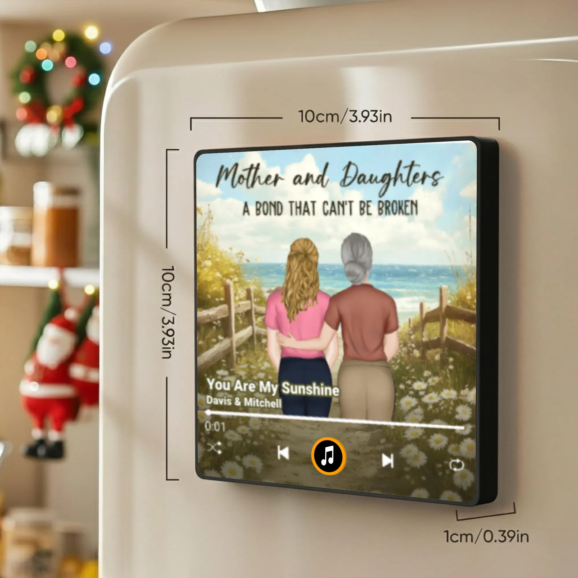 Acrylic Music Magnet for Mother and Daughter, Personalized Sunshine Quote Fridge Decor, Sweet Gift for Mom - Image 4