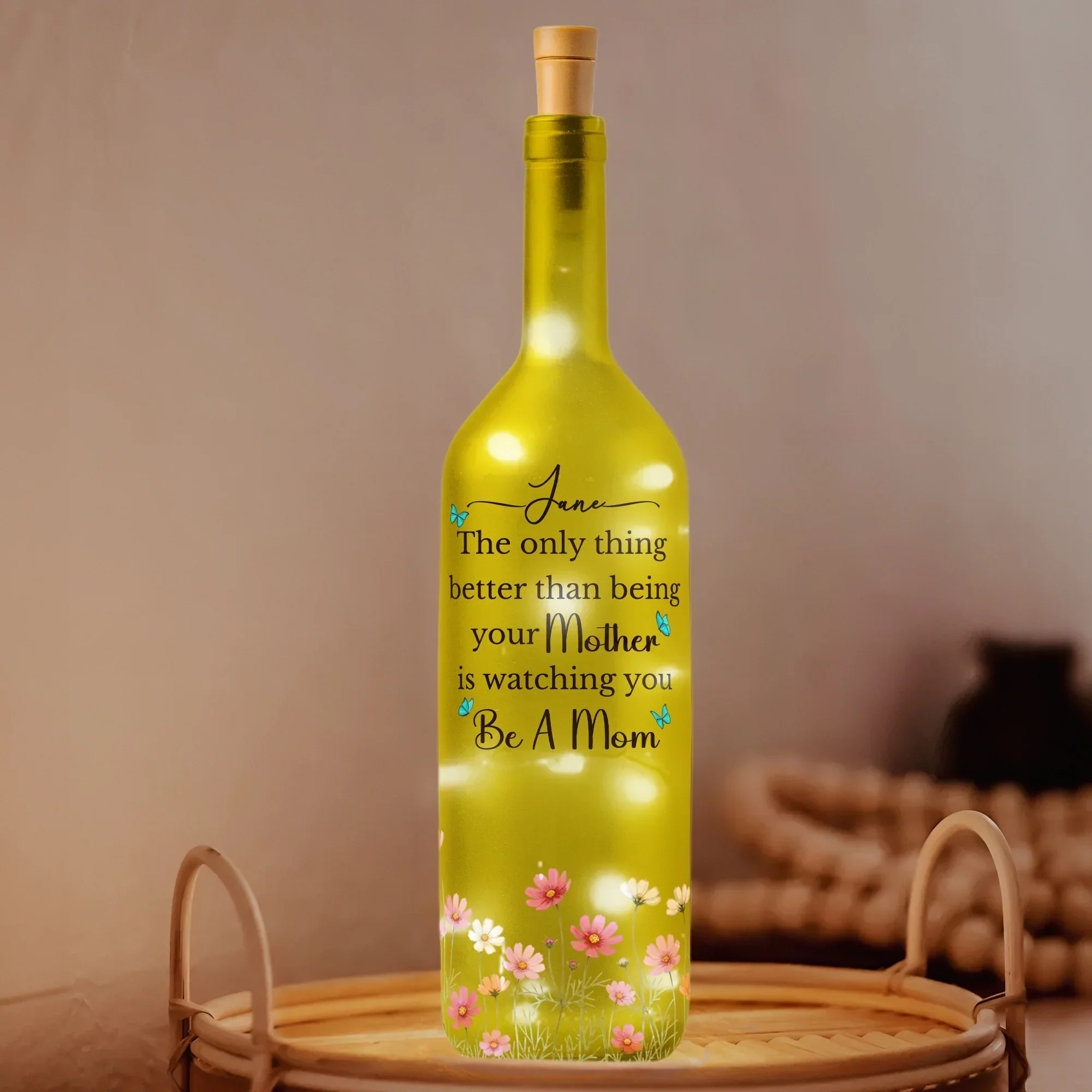 The Only Thing Better Than Being Your Mother Personalized Bottle Lamp, Soft Warm Ambient Light, Thoughtful Gift for Mom - Image 2