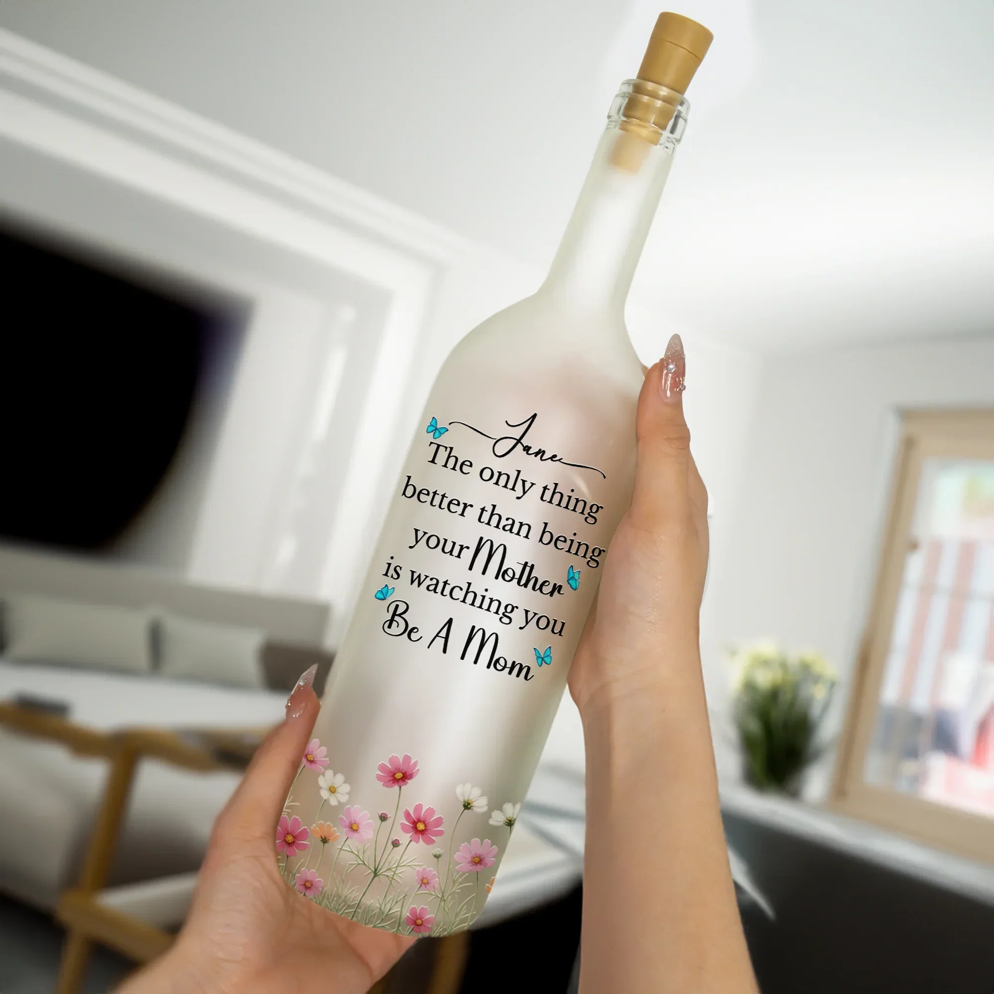 The Only Thing Better Than Being Your Mother Personalized Bottle Lamp, Soft Warm Ambient Light, Thoughtful Gift for Mom - Image 3