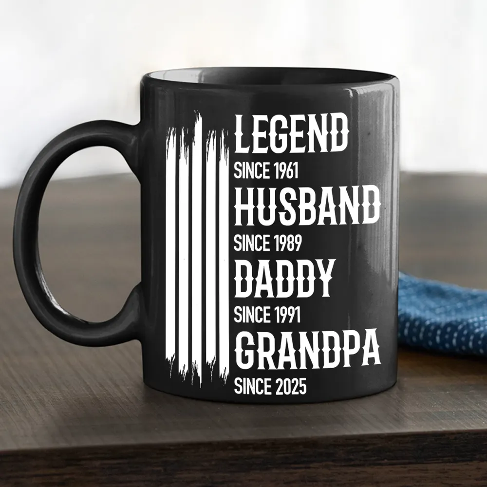 Personalized Full Color Mug Legend Husband Daddy Grandpa Quote, Bold Black Coffee Time Gift for Dad or Grandpa - Image 2