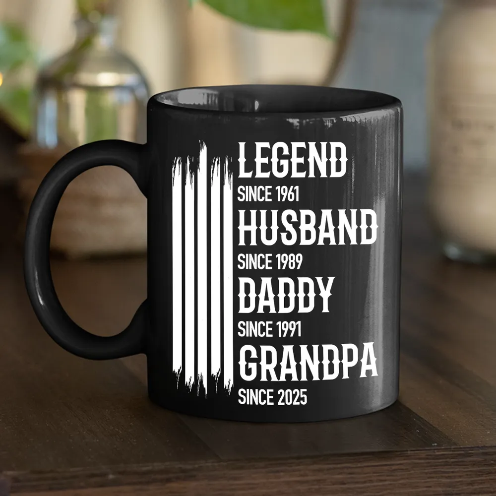 Personalized Full Color Mug Legend Husband Daddy Grandpa Quote, Bold Black Coffee Time Gift for Dad or Grandpa - Image 5