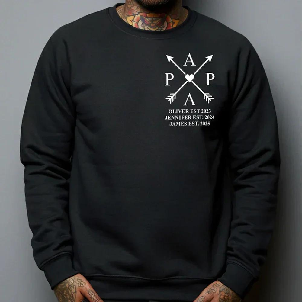 Personalized Papa Edition Classic Tee with Crossed Arrows Design - Unique Gift for Dad with a Clean, Modern Look - Image 4