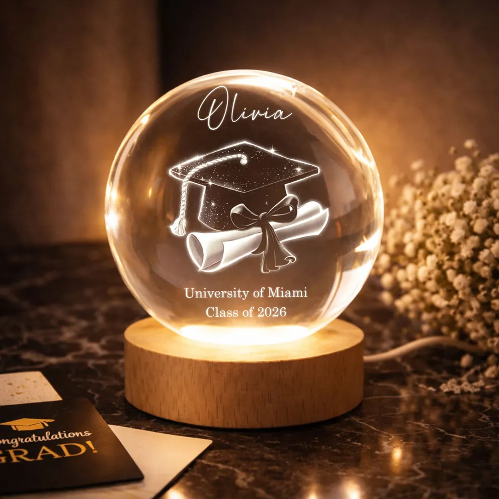 Globe Lamp Personalized Graduation Keepsake Night Light for Desk or Nightstand, Heartfelt Gift for a Grad - Image 2