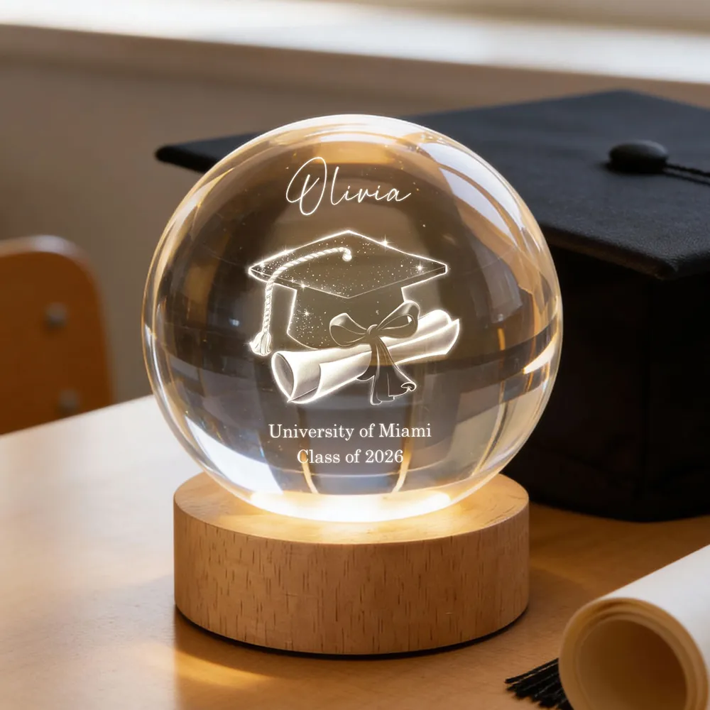 Globe Lamp Personalized Graduation Keepsake Night Light for Desk or Nightstand, Heartfelt Gift for a Grad - Image 3