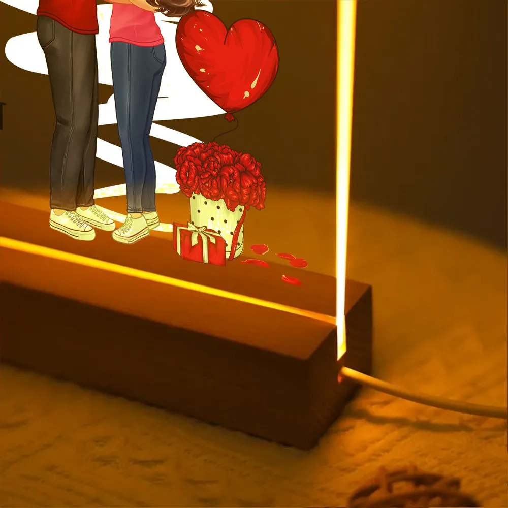 Personalized Be Mine Couple Kissing LED Light Plaque, Romantic Warm Glow Night Light, Unique Gift for Him or Her - Image 8