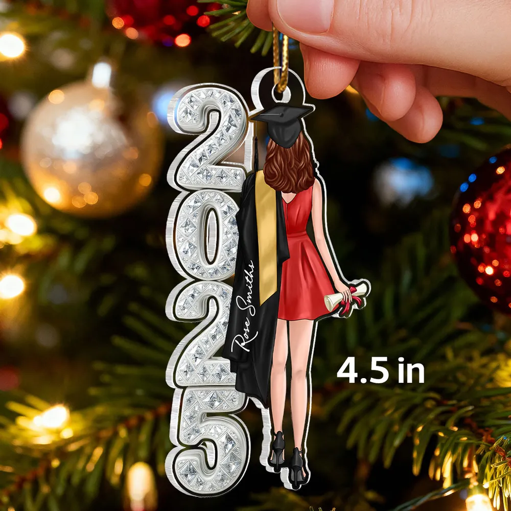 Acrylic Ornament for Graduation Memories, Personalized Year Design with Cap and Diploma, Heartwarming Unique Gift for Students - Image 6