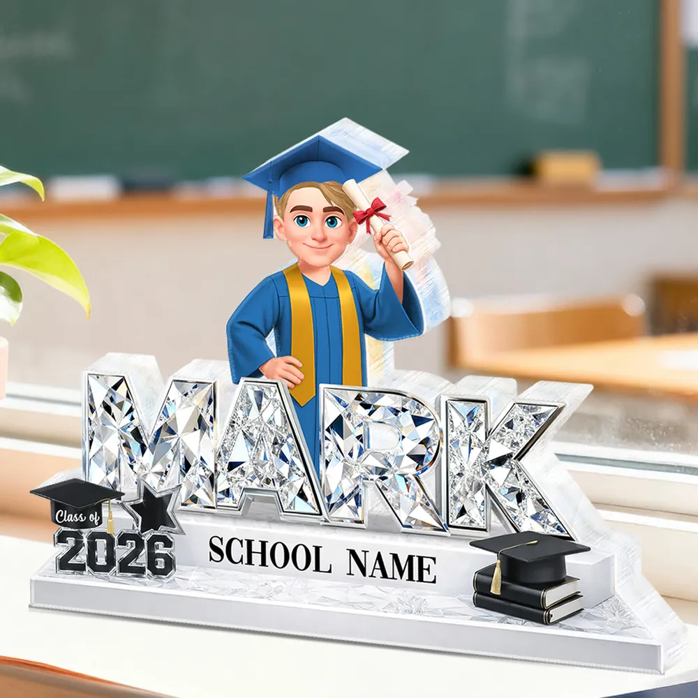 Personalized Shaped Acrylic Block Plaque Graduation Shelf Decor, Class of 2026 Name Display, Unique Gift for Grads - Image 3