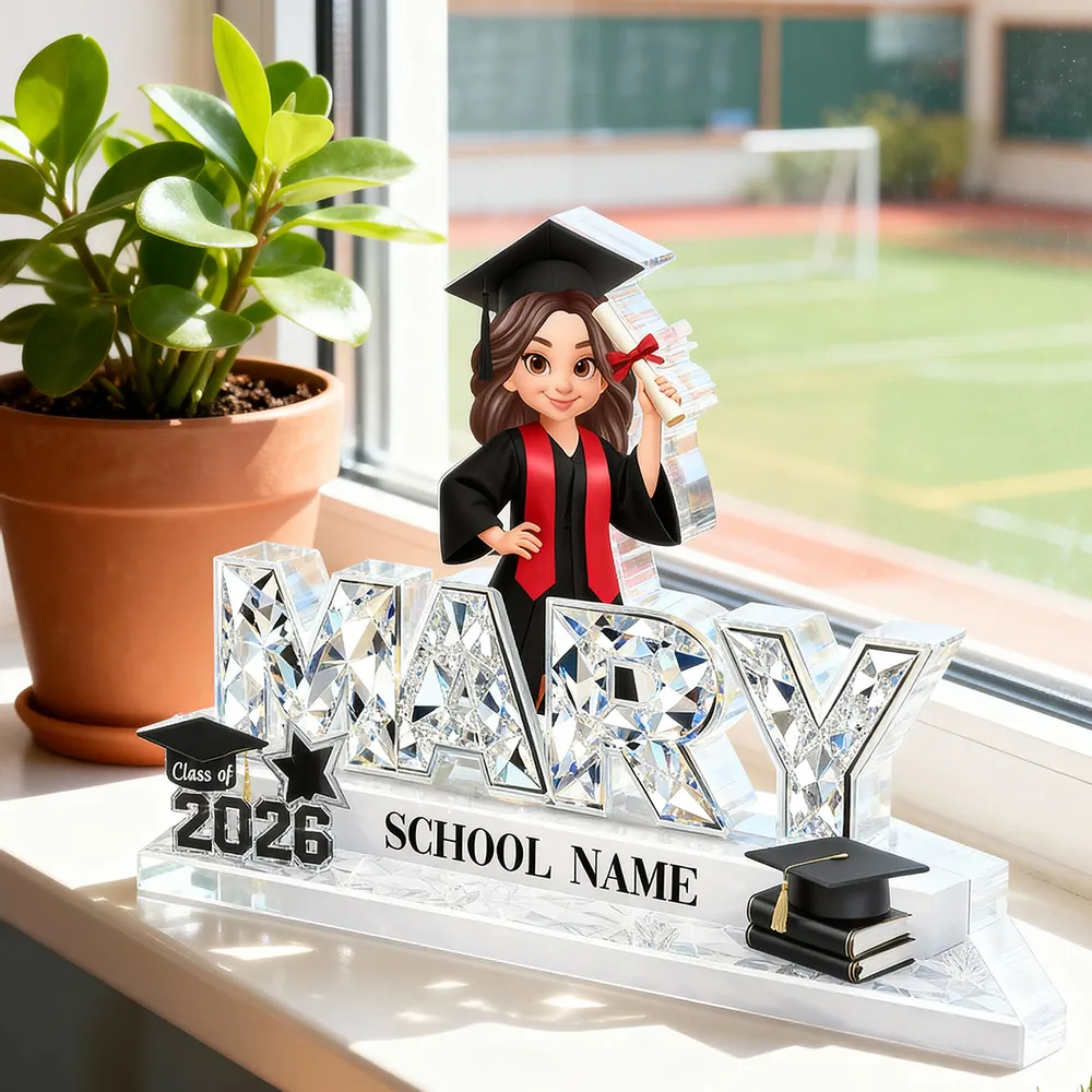 Personalized Shaped Acrylic Block Plaque Graduation Shelf Decor, Class of 2026 Name Display, Unique Gift for Grads - Image 8