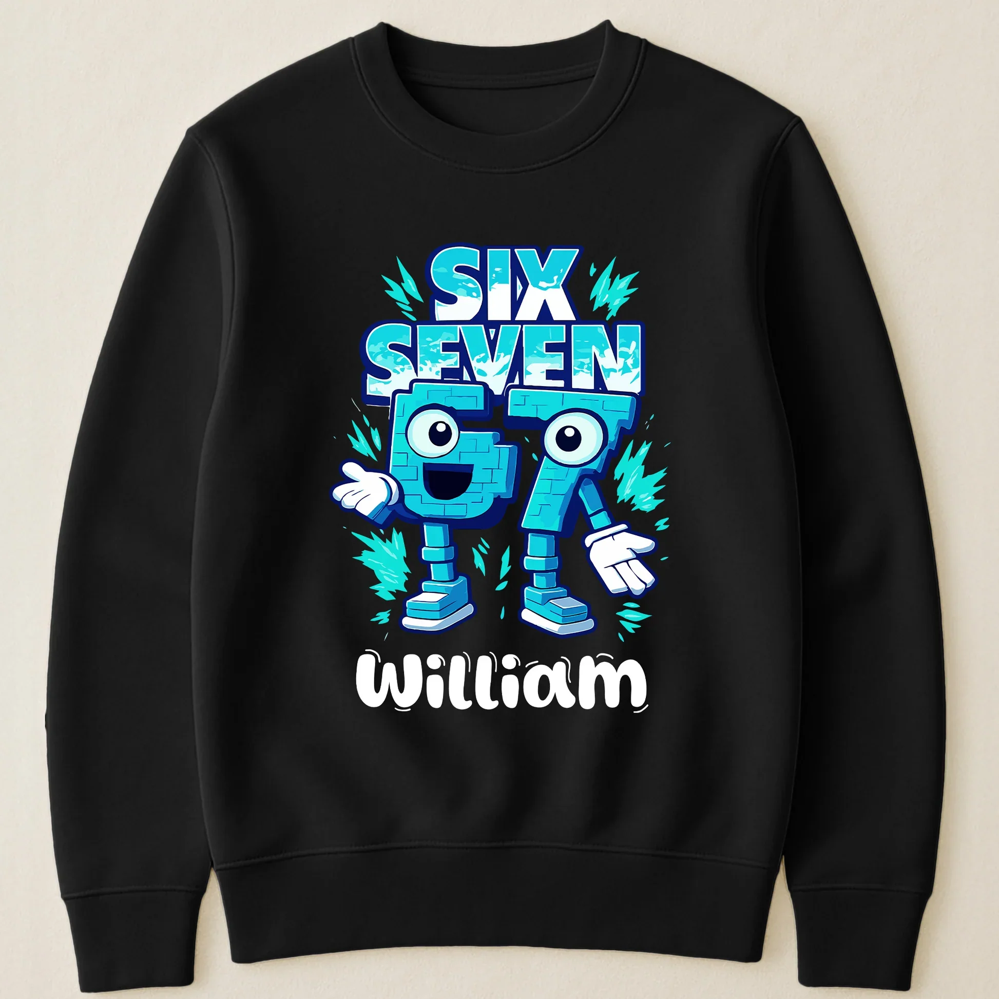 Classic Tee Six Seven Gamer Cartoon Graphic for Kids Bedroom Vibes, Funny Playful Style, Unique Gift for Boys - Image 5