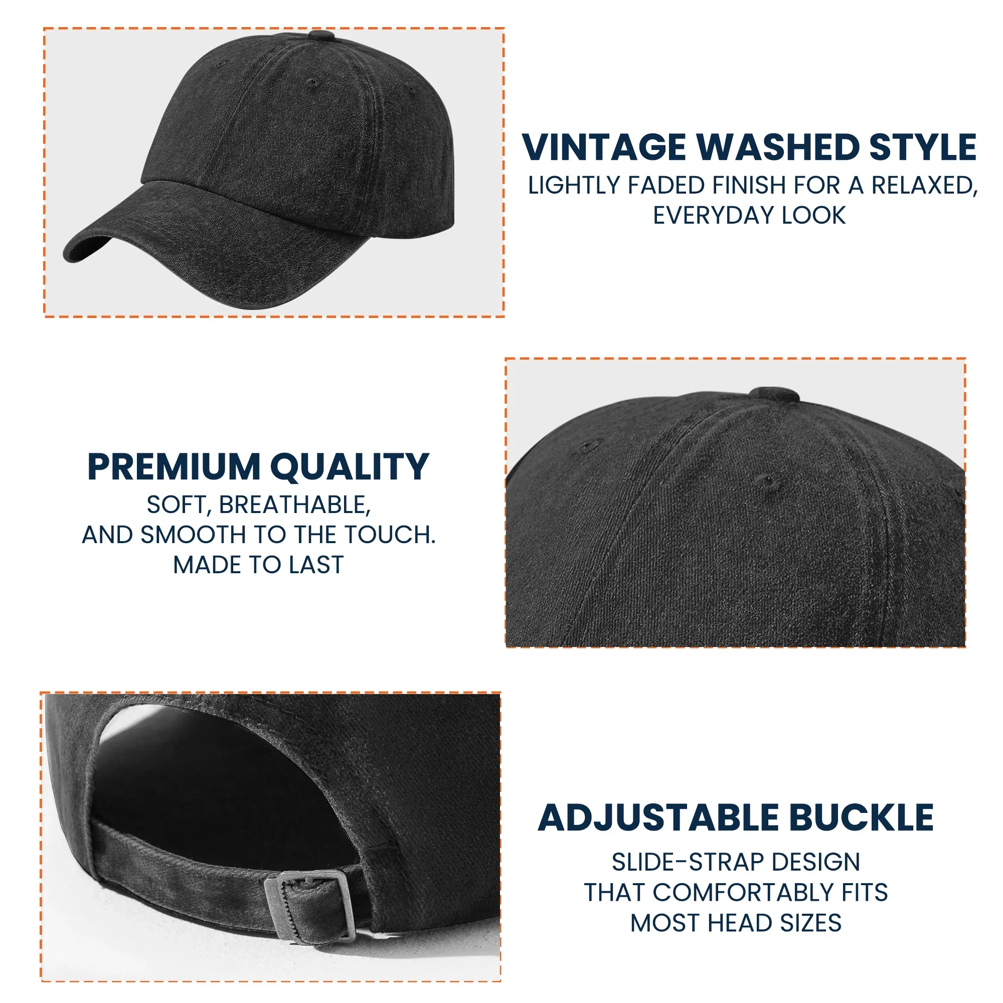 Personalized Washed Denim Baseball Cap with Distressed USA Flag Grandpa Design, Unique Father's Day Gift - Image 5