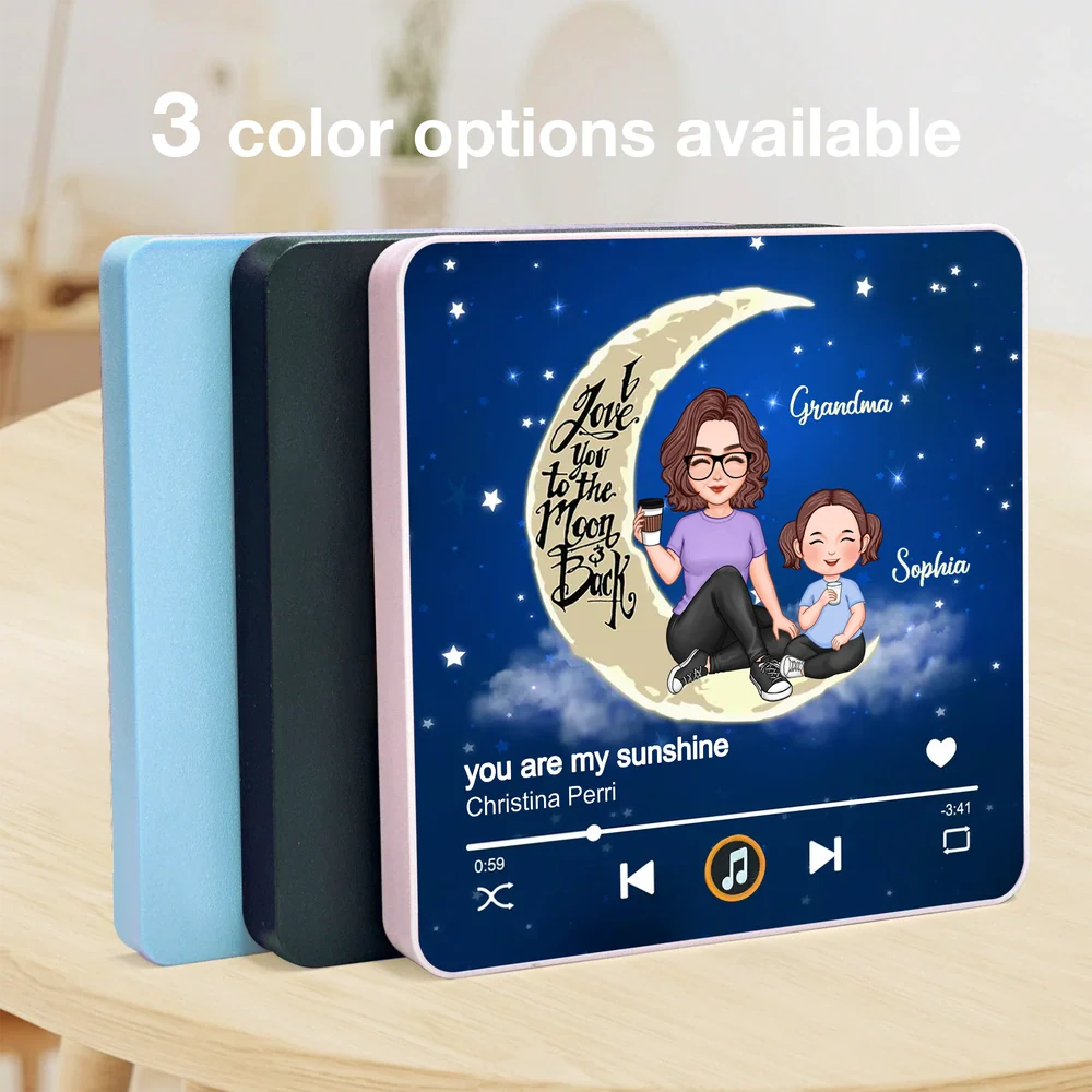 Acrylic Music Magnet I Love You to the Moon and Back Grandma and Grandkid Cute Fridge Decoration Unique Gift - Image 6