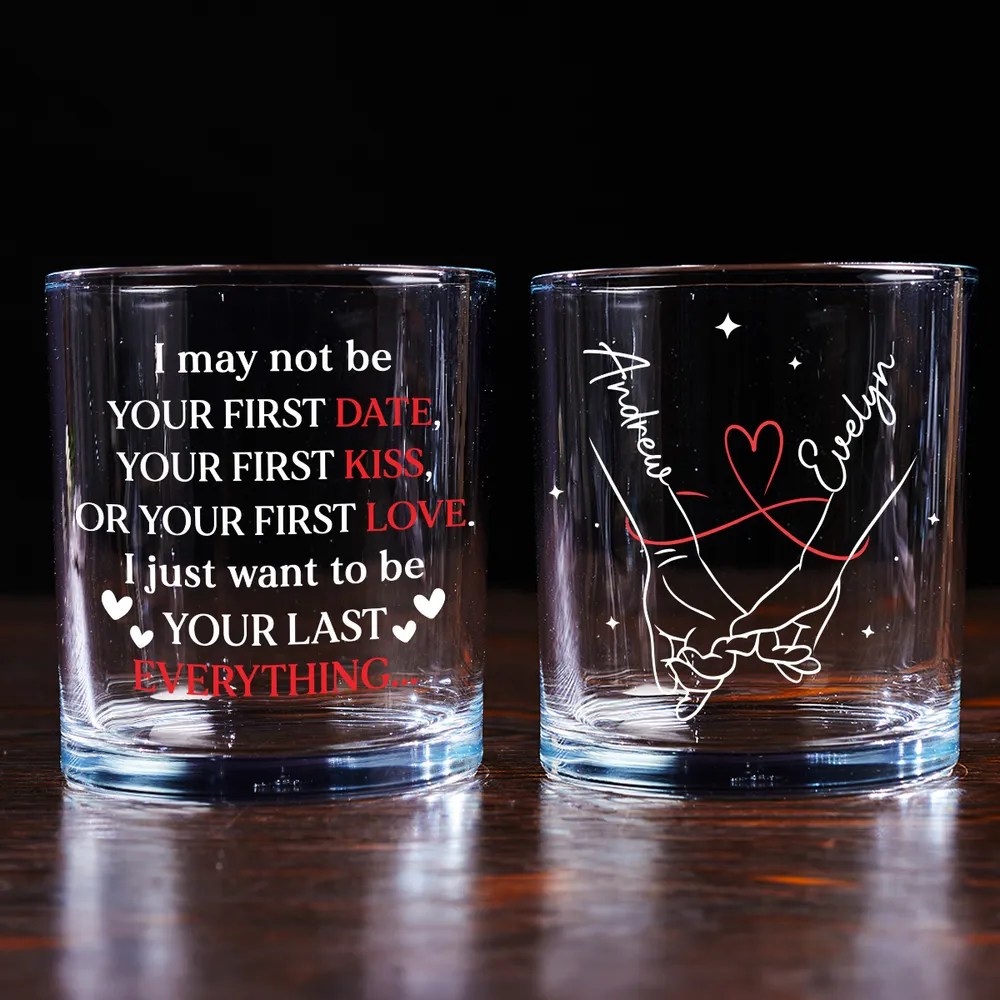 Personalized 'Your Last Everything' Whiskey Glass, Romantic Holding Hands Design, Unique Engraved Gift for Couples - Image 2