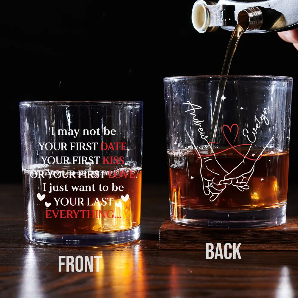 Personalized 'Your Last Everything' Whiskey Glass, Romantic Holding Hands Design, Unique Engraved Gift for Couples - Image 3