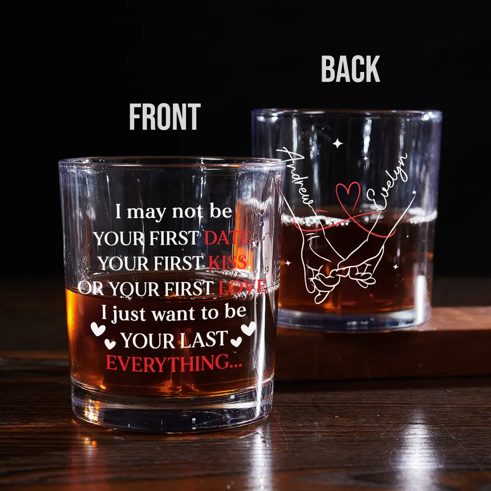 Personalized 'Your Last Everything' Whiskey Glass, Romantic Holding Hands Design, Unique Engraved Gift for Couples - Image 6