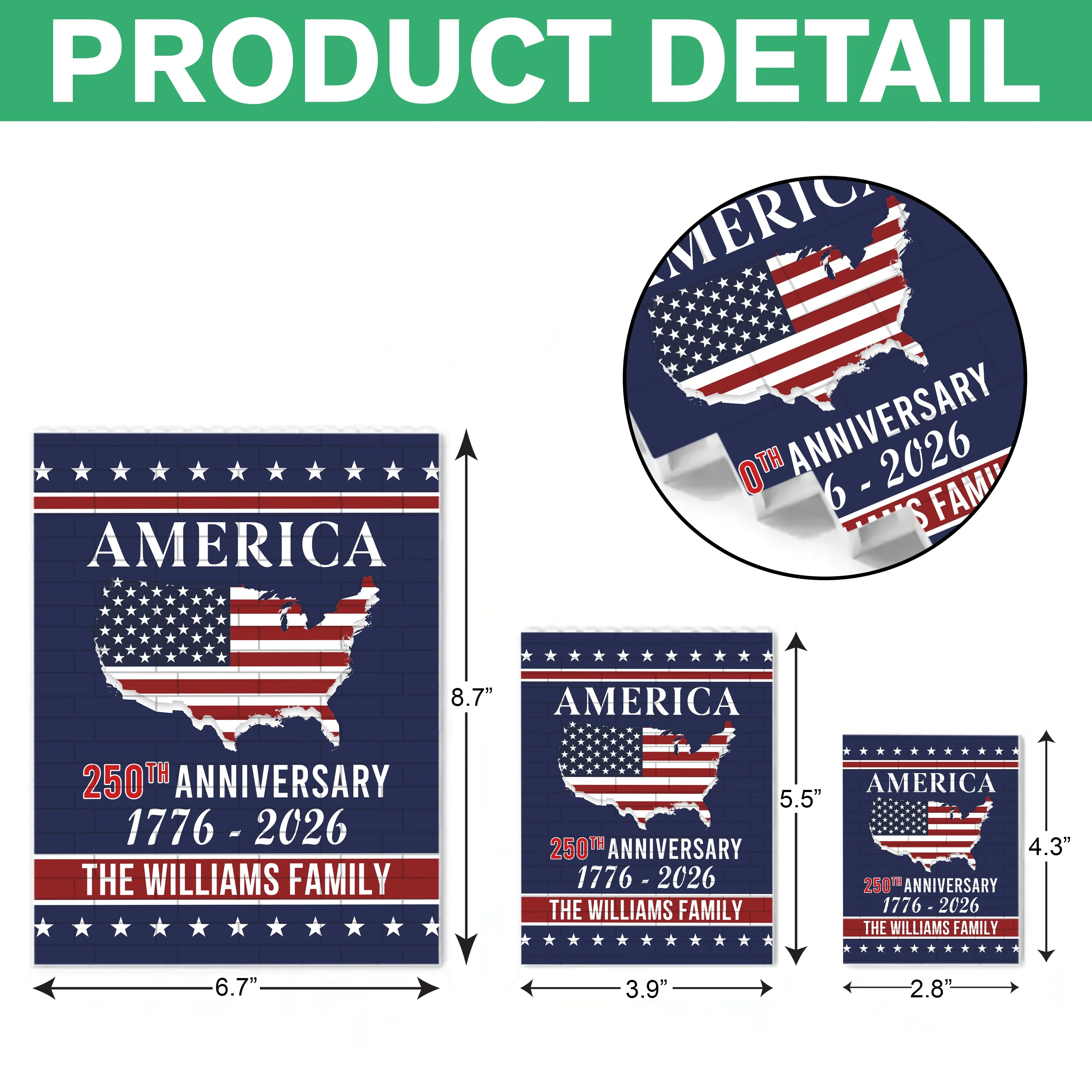 Custom Patriotic PVC Building Brick Puzzle for America 250th Anniversary, USA Flag Map Design, Meaningful Family Gift - Image 8