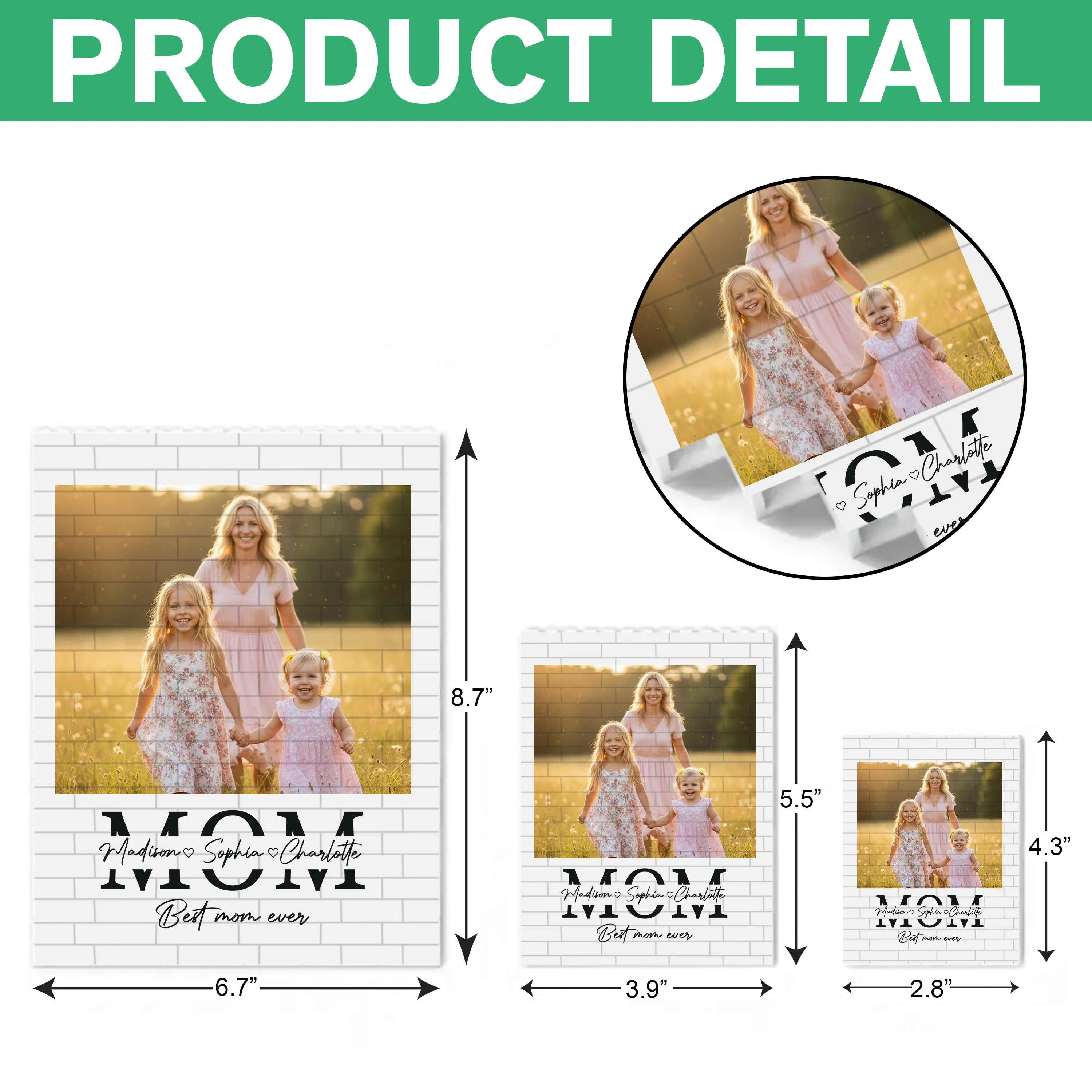 Custom PVC Building Brick Puzzle with Your Photo, Sweet Mom and Kids Kissing Scene, Meaningful Keepsake Gift for Mom - Image 6