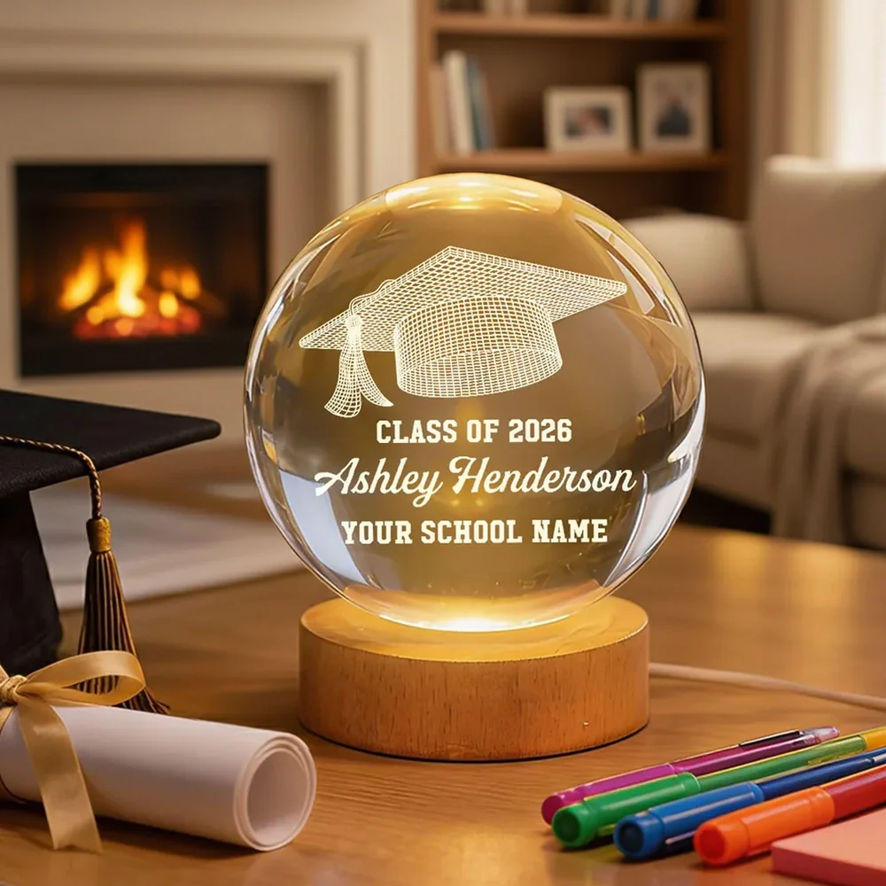 Class Of Graduation Globe Lamp Night Light, Personalized Warm Glow Desk Display, Thoughtful Gift for Grad