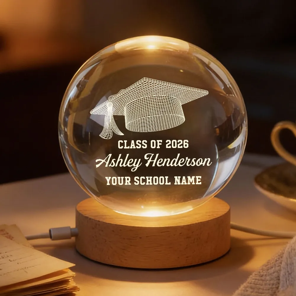 Class Of Graduation Globe Lamp Night Light, Personalized Warm Glow Desk Display, Thoughtful Gift for Grad - Image 3