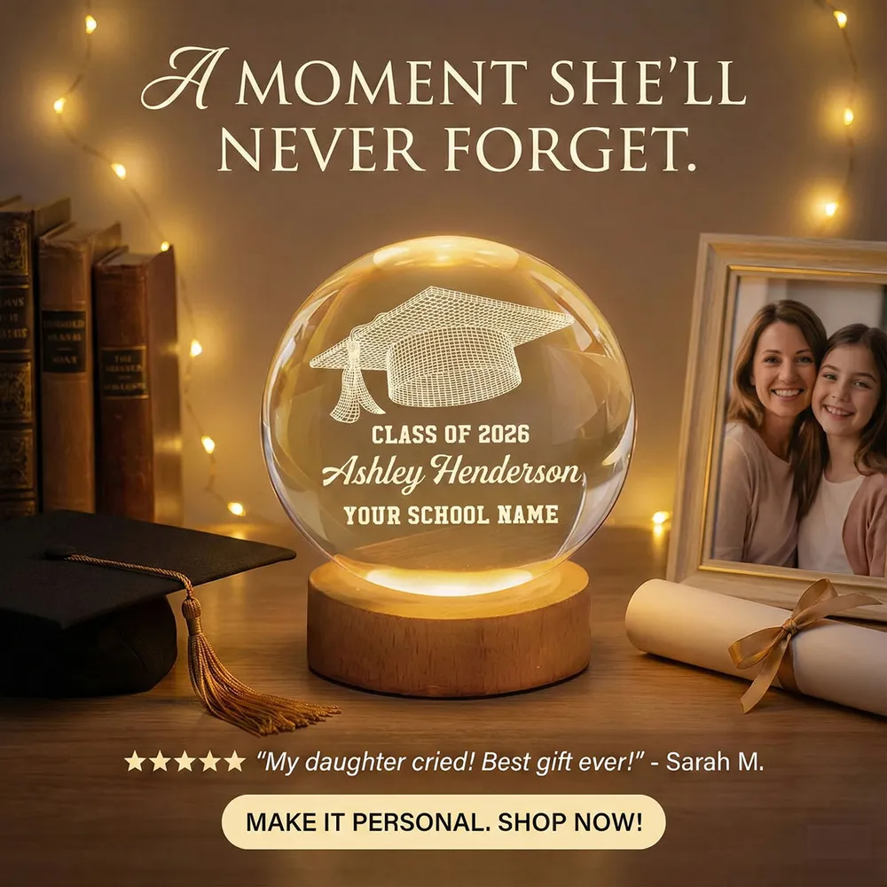 Class Of Graduation Globe Lamp Night Light, Personalized Warm Glow Desk Display, Thoughtful Gift for Grad - Image 8
