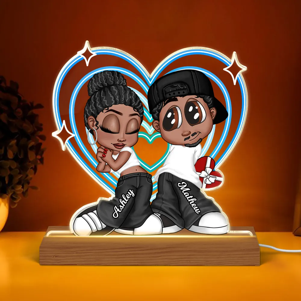 Shaped Acrylic Block LED Plaque Personalized Cute Couple Night Light With Retro Heart Vibe A Sweet Romantic Gift for Him or Her - Image 6