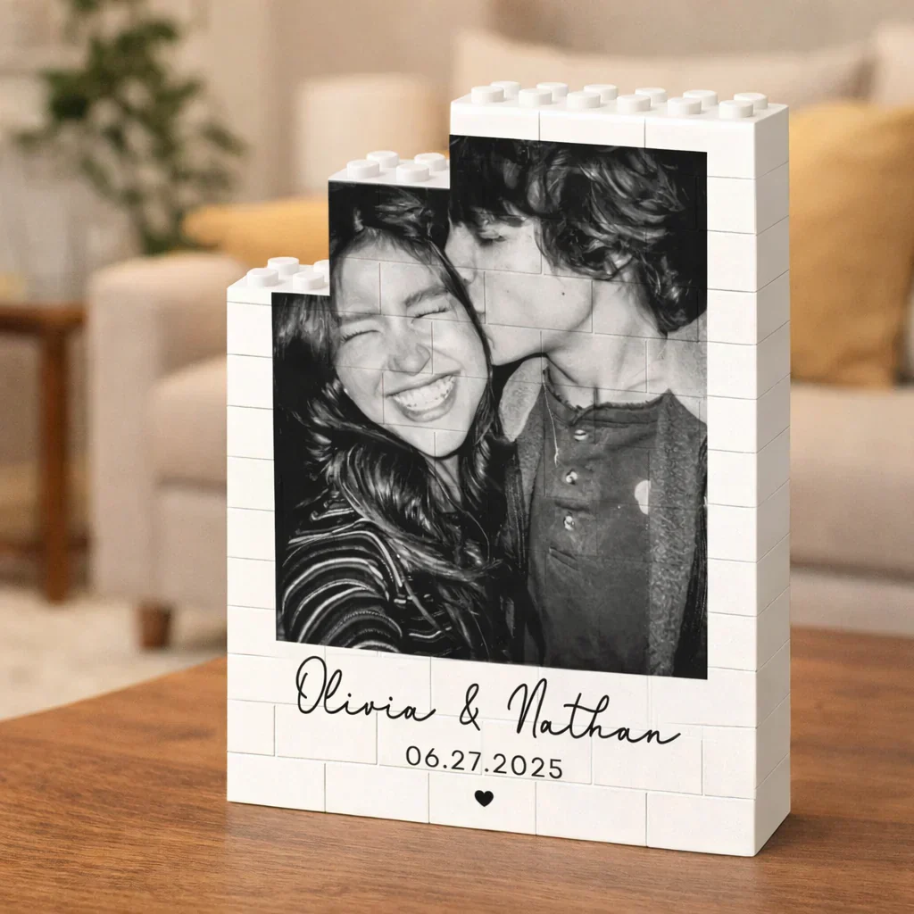 Custom PVC Building Brick Puzzle with Your Photo - Sweet Couple Kiss Moment Keepsake, Creative Gift for Him or Her - Image 3