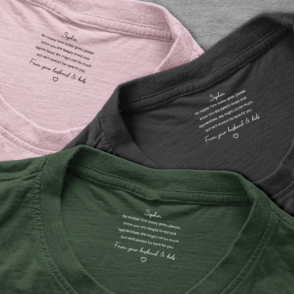 Classic Tee Personalized for Mom with Appreciation Message, Everyday Reminder She Is Loved, Unique Gift for Wife - Image 6