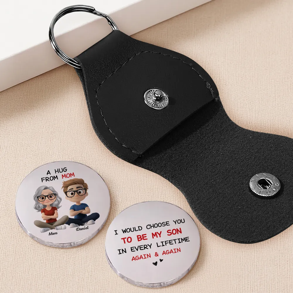 Personalized Pocket Hug for Mom & Son, Cute Cartoon Keepsake Gift for a Heartwarming Reminder - Image 2