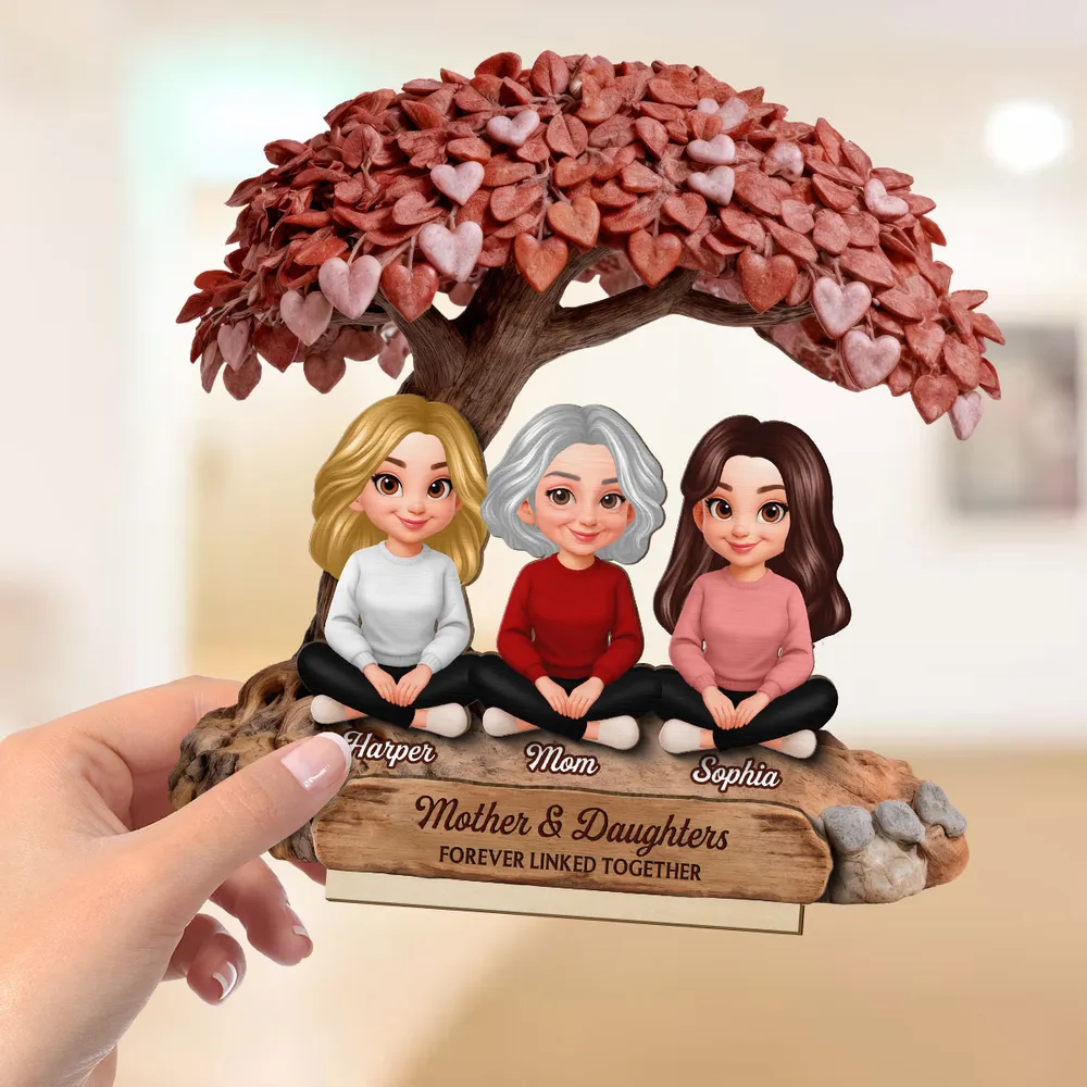 Personalized 2-Layer Wooden Plaque Heart Tree Family Scene for Mom, A Unique Mother's Day Gift With Sentimental Value - Image 7