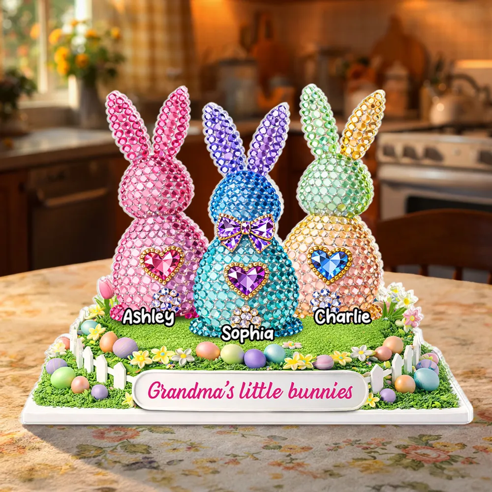 Grandma's Little Bunnies Shaped Acrylic Block Plaque Personalized Keepsake for Easter Home Accent Thoughtful Gift - Image 3