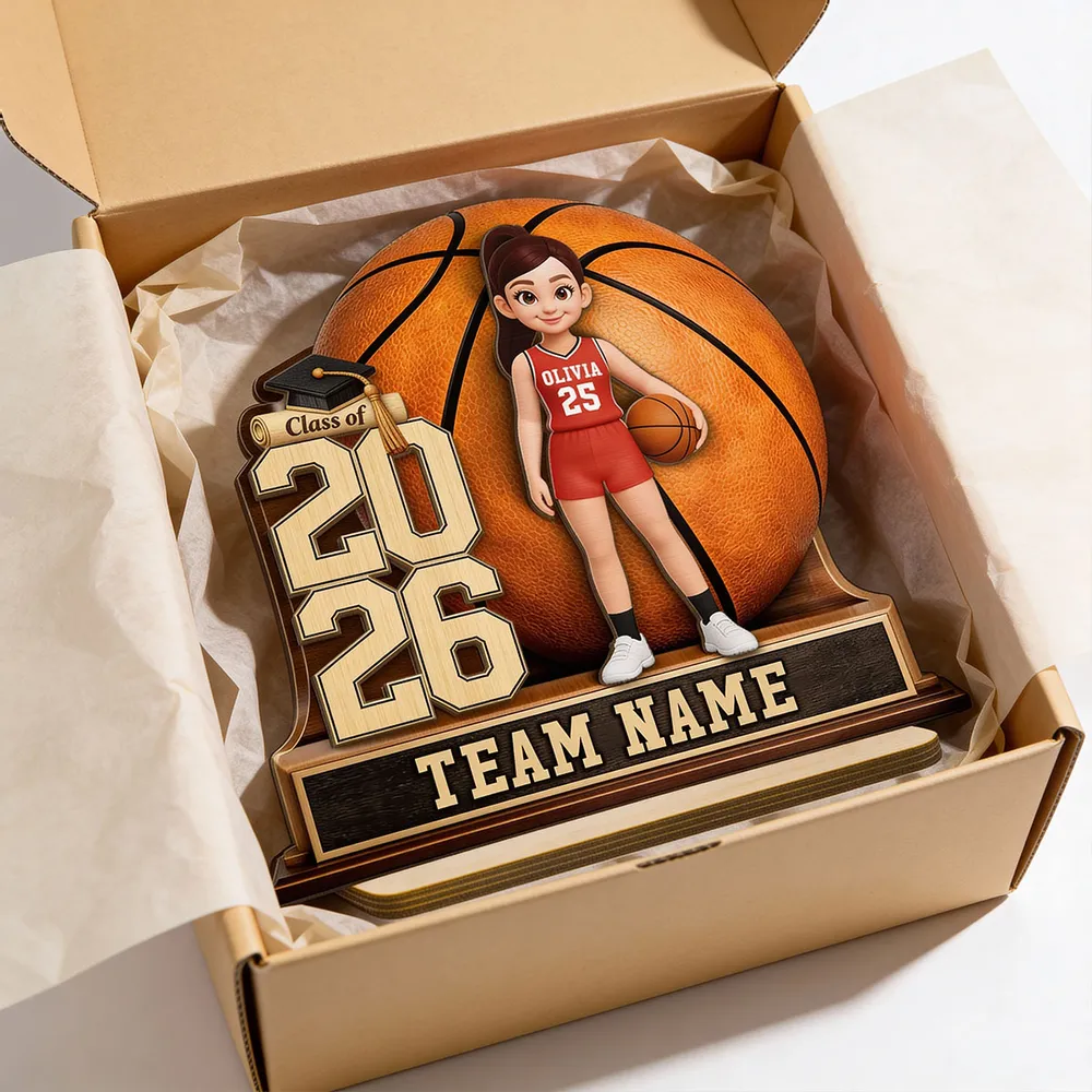 Personalized 2-Layer Wooden Plaque Basketball Graduation Keepsake With Player & Class Year - Unique Gift For Son or Daughter - Image 6