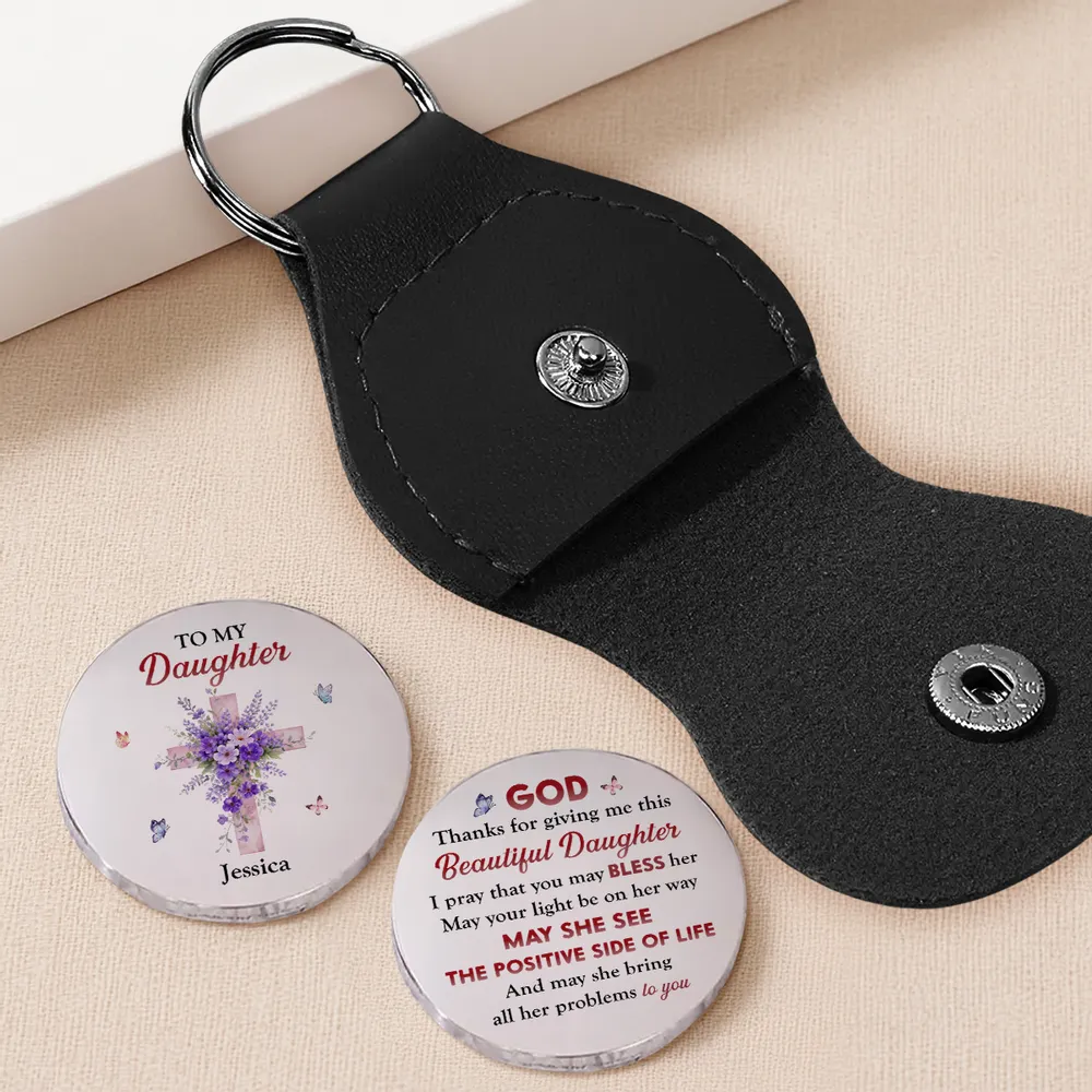 Personalized Pocket Hug for Daughter, Floral Cross Keepsake Token, Unique Christian Gift for Her, Everyday Comfort - Image 6