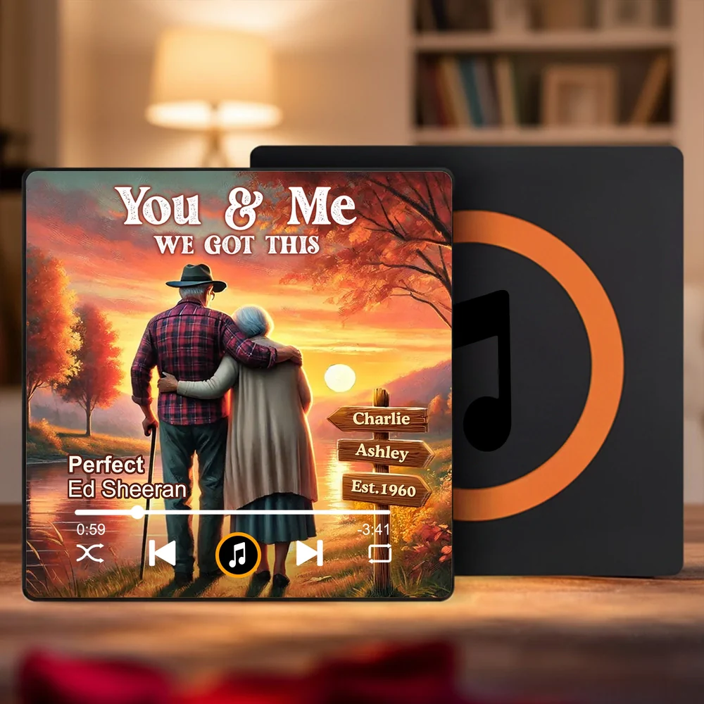You & Me We Got This Acrylic Music Magnet Custom Song Style Fridge Decoration Warm Sunset Keepsake Gift for Couples