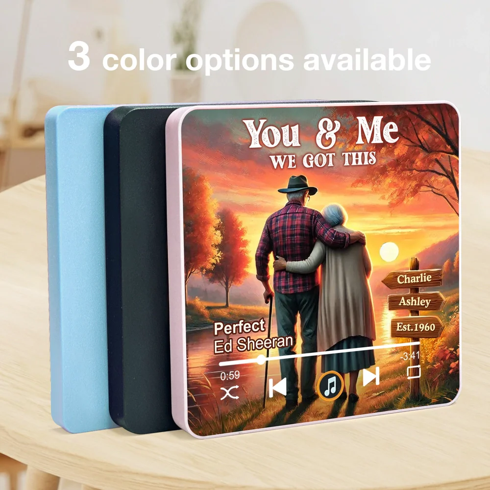 You & Me We Got This Acrylic Music Magnet Custom Song Style Fridge Decoration Warm Sunset Keepsake Gift for Couples - Image 5