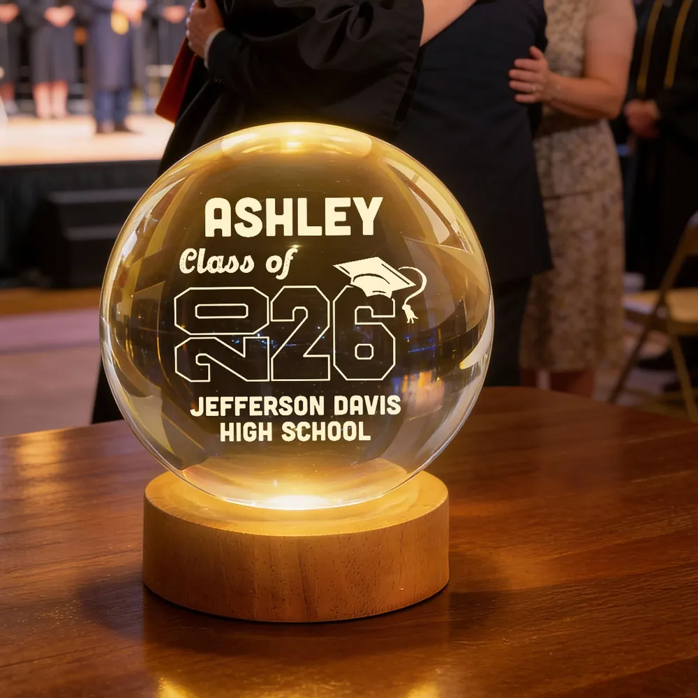 Globe Lamp with Personalized Class of Design, Warm Cozy Nightstand Glow, Meaningful Gift for a Grad - Image 3