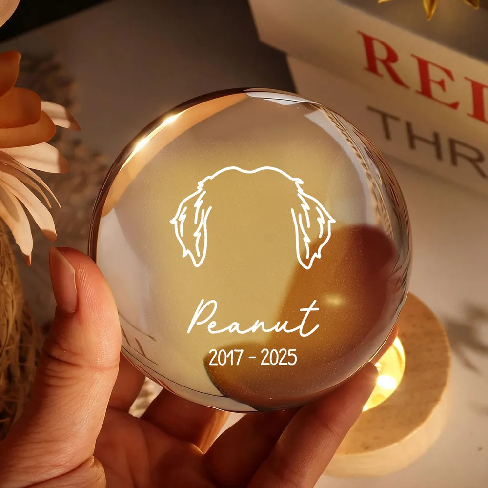 Custom Pet Remembrance Globe Lamp with Dog Head Outline, Soft Glow Sympathy Decor, Thoughtful Unique Gift for Pet Owners - Image 8