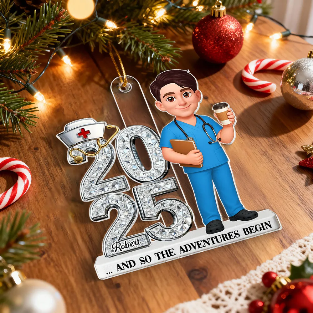 Personalized Acrylic Ornament New Nurse Graduation Keepsake With Shiny Year Design Cute RN Gift For Her - Image 5