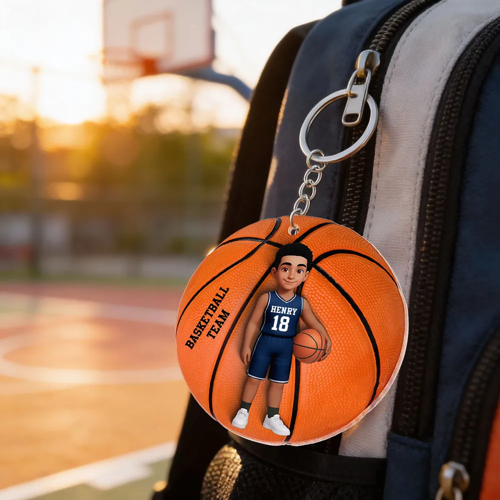 Personalized Basketball Player Acrylic Keychain, Cute Cartoon Sports Charm for Bags or Keys, Unique Gift for Her - Image 5