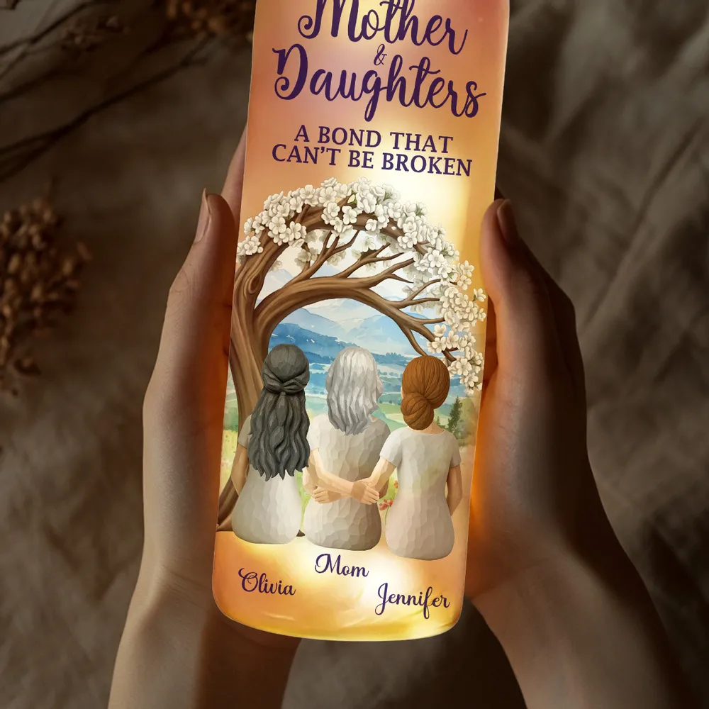 Mother & Daughter Bottle Lamp Personalized Keepsake Cozy Ambient Light for Nightstand A Thoughtful Unique Gift for Mom - Image 4