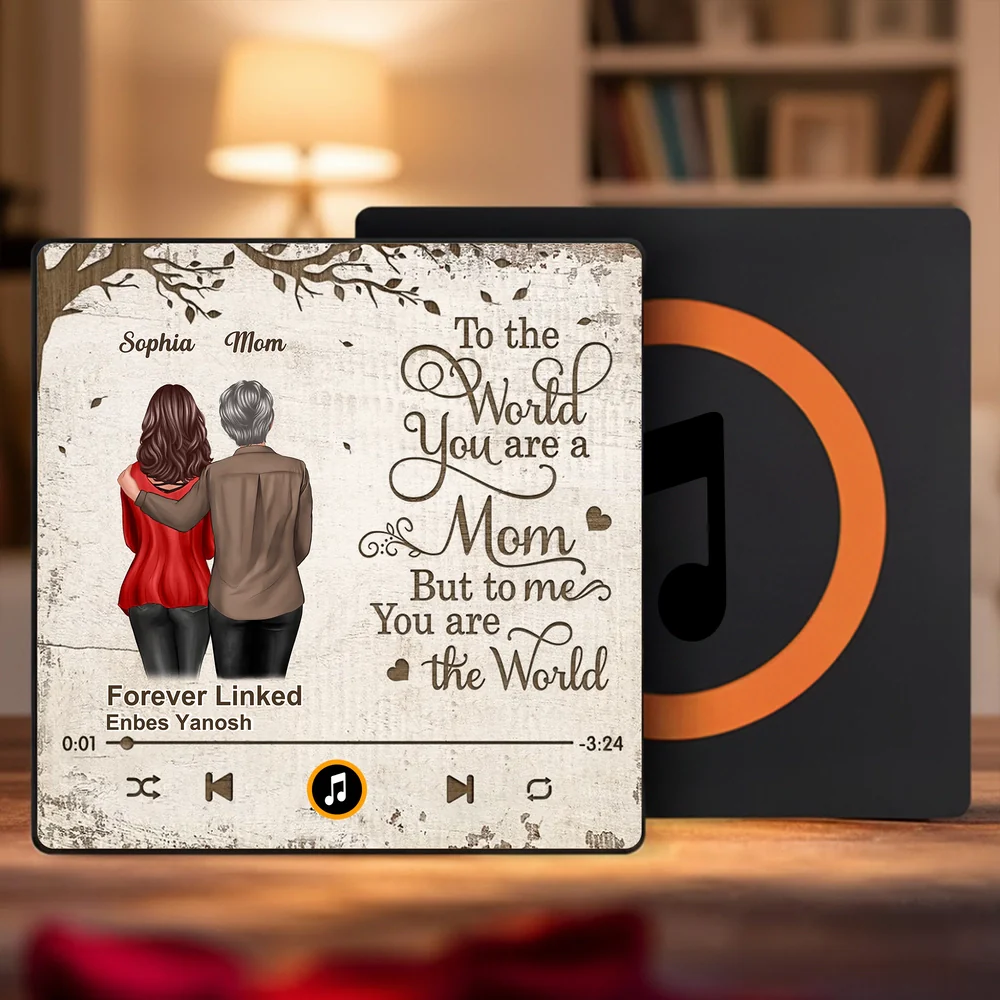 Acrylic Music Magnet Mother and Daughter Forever Linked Together Fridge Decoration, Sweet Personalized Gift