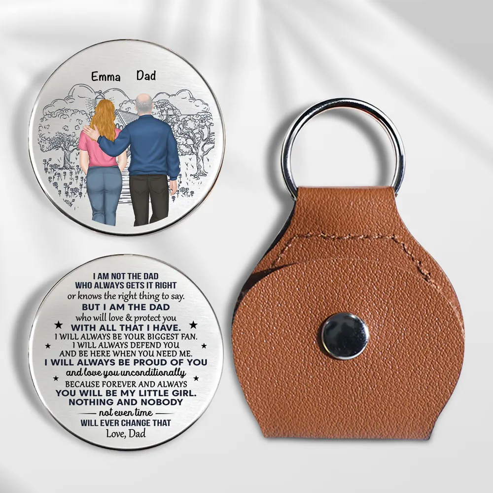 Personalized Pocket Hug for Daughter from Dad, Custom Keepsake Token with Walking Together Art, Unique Gift She Can Carry - Image 6
