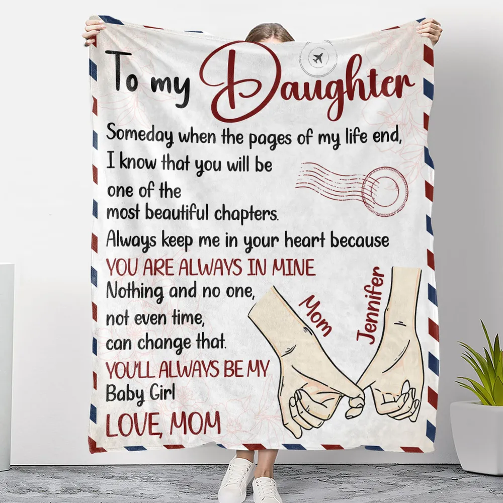 To My Daughter Fleece Blanket, Personalized Custom Throw With Heartfelt Message, Unique Gift From Mom - Image 2
