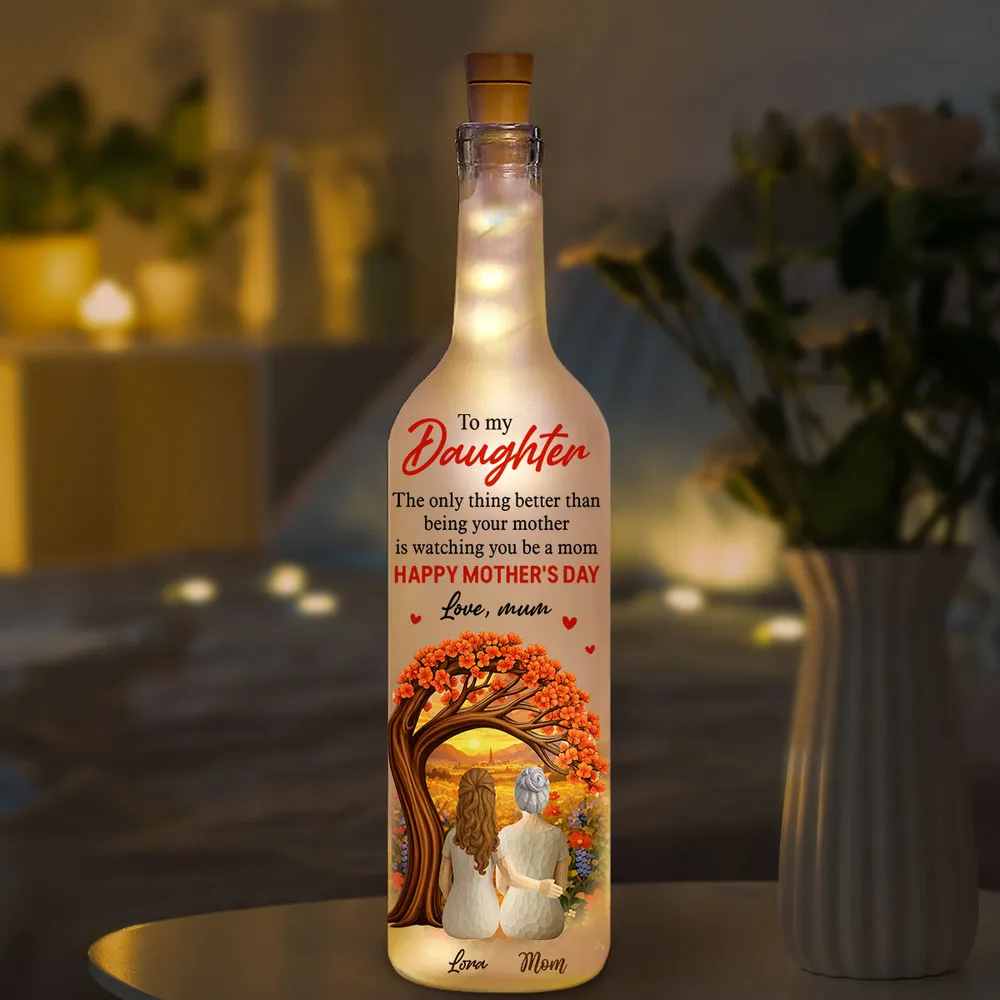Personalized Bottle Lamp for Daughter from Mom, Warm Glow Mother-Daughter Gift, Watching You Be A Mom Keepsake - Image 6