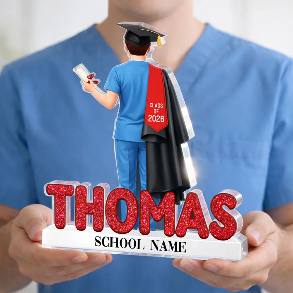 Personalized Shaped Acrylic Block Plaque for Nurse Graduation, Class Design Keepsake, Unique Gift for Her - Image 2