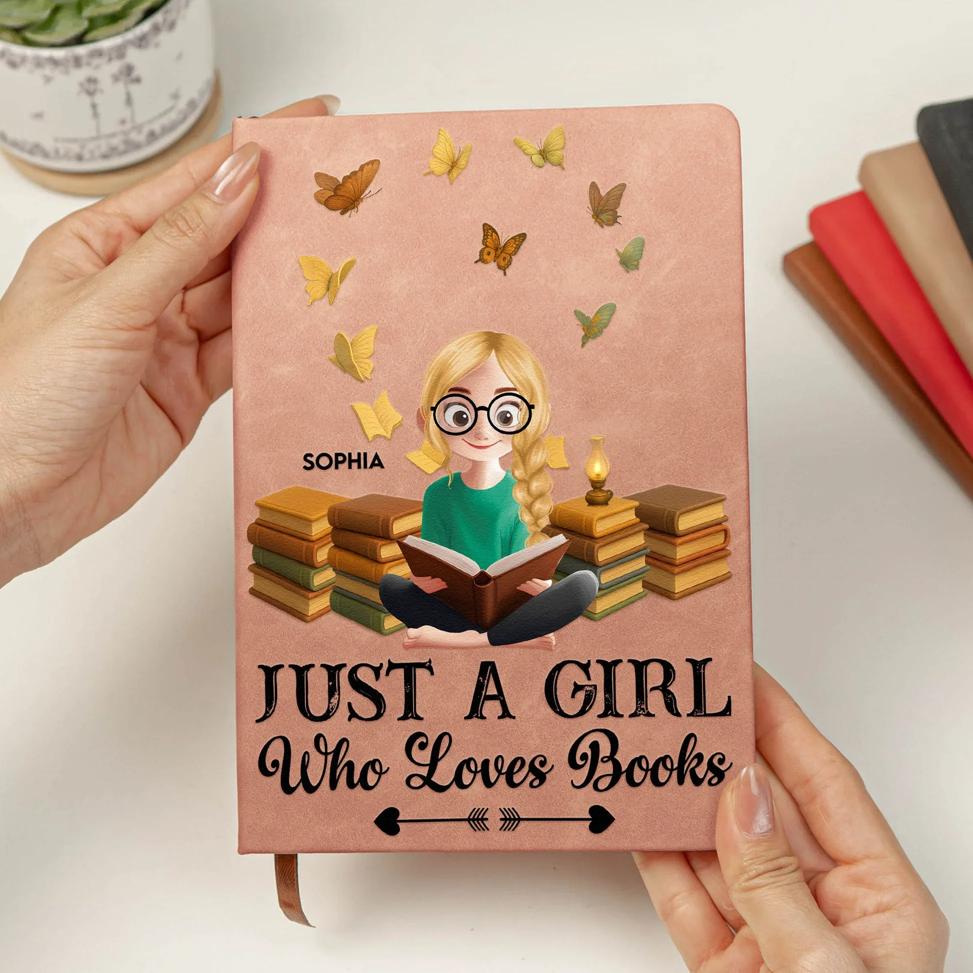 Reading Journal Leather Journal, Personalized Name Cover, Cozy Bookish Gift for Her and Avid Readers - Image 3