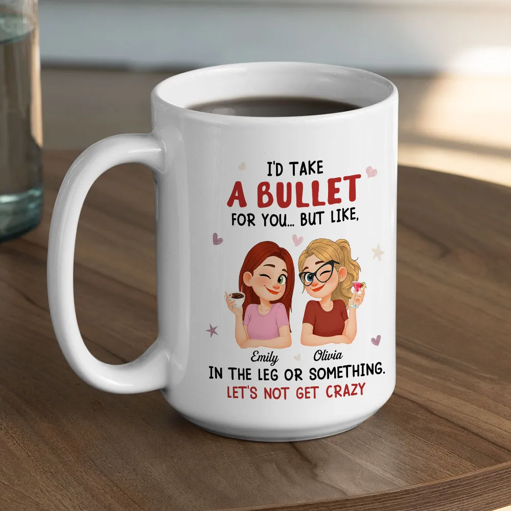 Personalized Best Friend Ceramic Mug Funny 'Let's Not Get Crazy' Cute Cartoon Coffee Gift for Bestie Coworker - Image 6