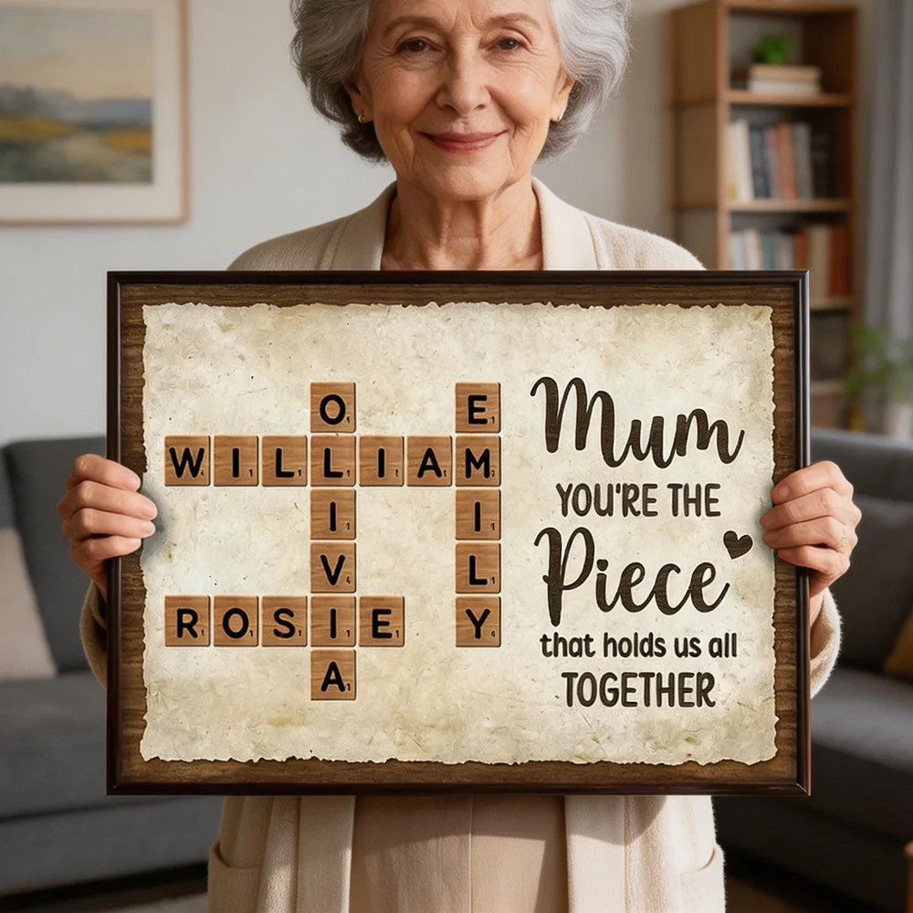 Mum You're The Piece That Holds Us All Together Poster, Personalized Family Word Art, Unique Gift for Mom