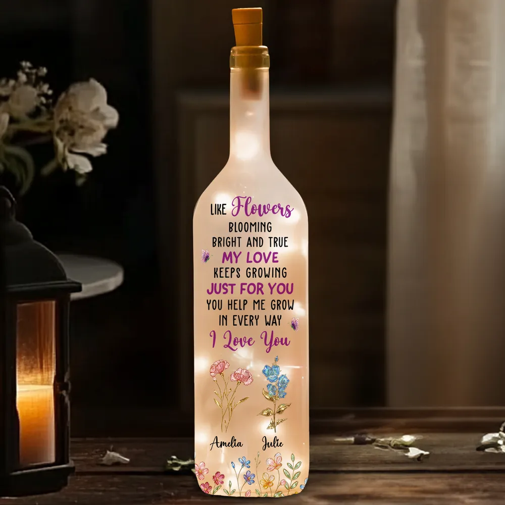 Personalized Like Flowers Blooming Bottle Lamp With Warm Glow For Bedroom Decor, Unique Romantic Gift For Her - Image 3